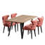 Ricky 4 Person Dining set - a Rectangular Wooden Dining Table with Metal Legs and a Set of 4 Quilted Velvet Dining Chairs for Dining Room - Modern Dining Table Set-1494139816-1494139823