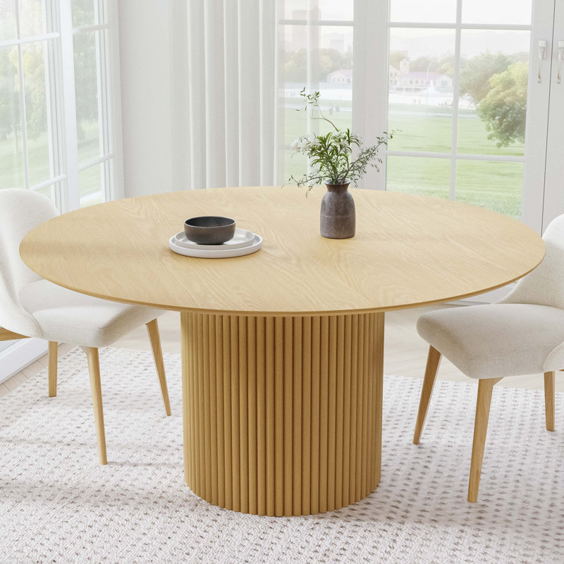 Table de salle à manger en bois massif, H 30 po x L 60 po x l 60 po, Chêne