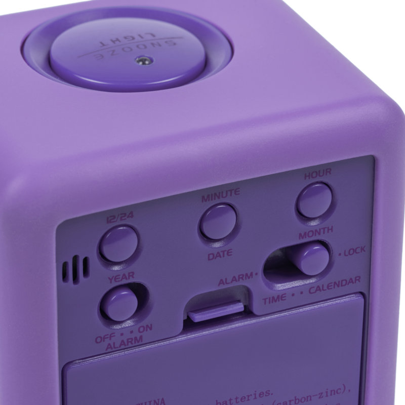 Digital Soft Cube Alarm Tabletop Clock in Purple