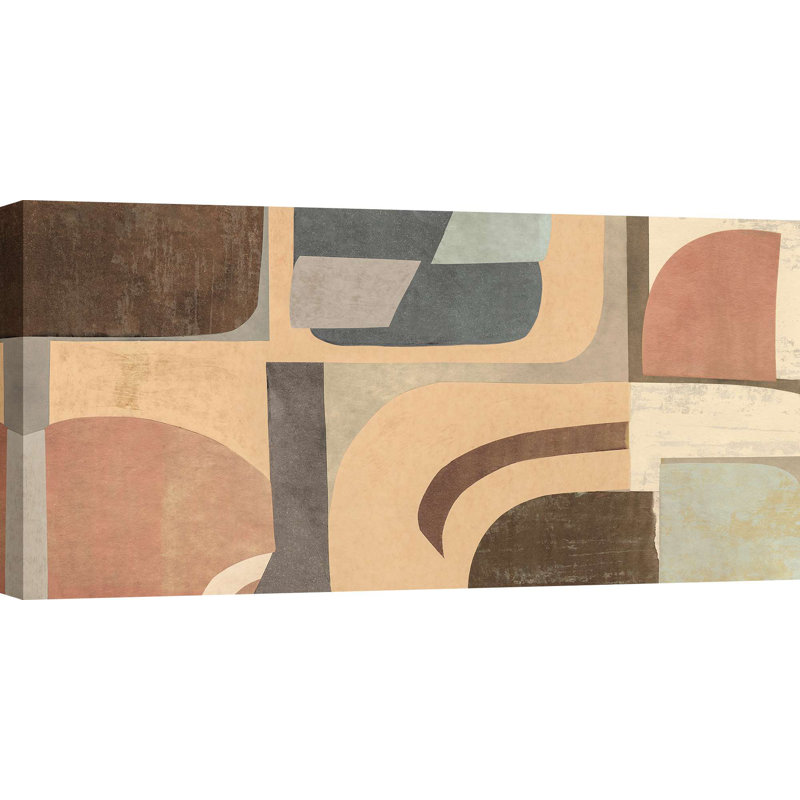 Geometric Earth Waves by Steve Roja - Wrapped Canvas Print, 50cm H x 100cm W
