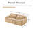 2-Seater Modular Sectional Sofa With Soft Plush Fabric, Anti-Slip Design, High Density Sponge, And No Assembly Required, Light Khaki-857163777