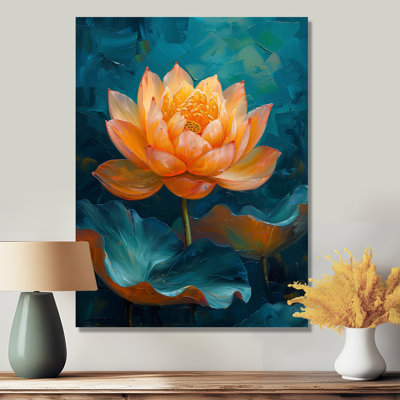 Décoration murale éclatante de lotus orange et bleu III - Lotus