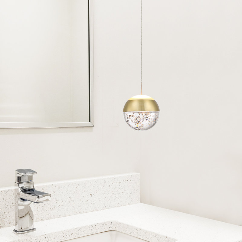 Detrevion 1 - Light LED Single Pendant, Brushed Gold