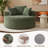  55.5" Oversized Round Chaise Lounge Chair Indoor, No Assembly Required Upholstered Corduroy Cloud Circle Chair in Green-657096868-657222402