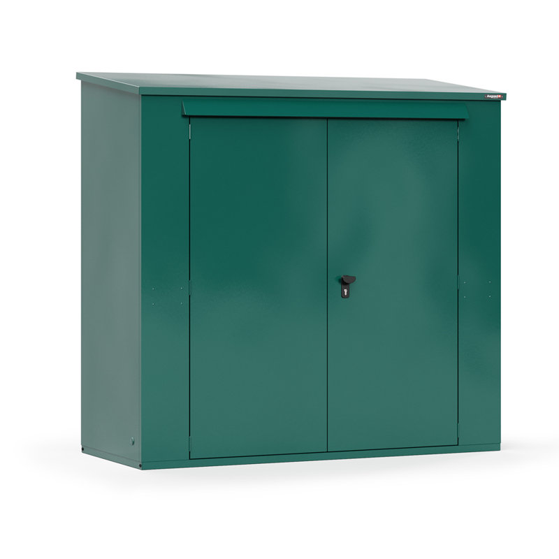 Trojan Plus 7 ft. W x 3 ft. D Apex Metal Tool Shed, 7 ft. W x 3 ft. D, Green
