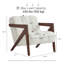 Chaise de salon moderne rembourrée avec accoudoirs, tissu sherpa blanc-1390888945