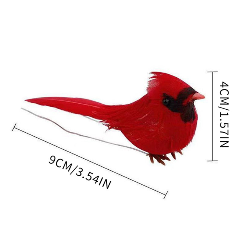 12Pcs / ensemble de jardin plumes artificielles pour oiseaux Robin