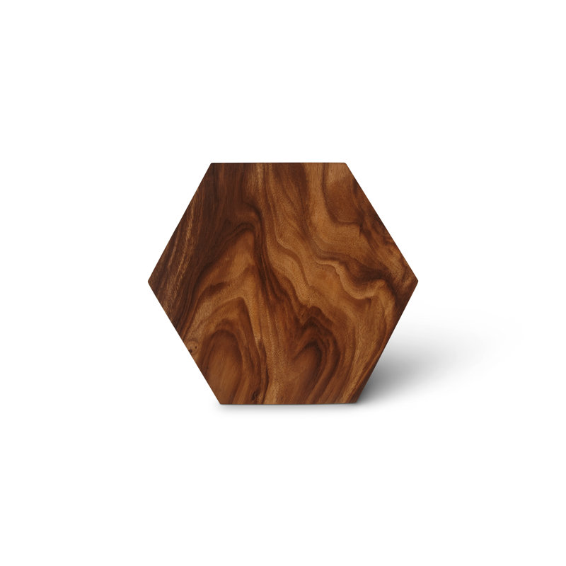 Honey Comb Solid Wood Block End Table, 24" H x 20.5" W x 18" D