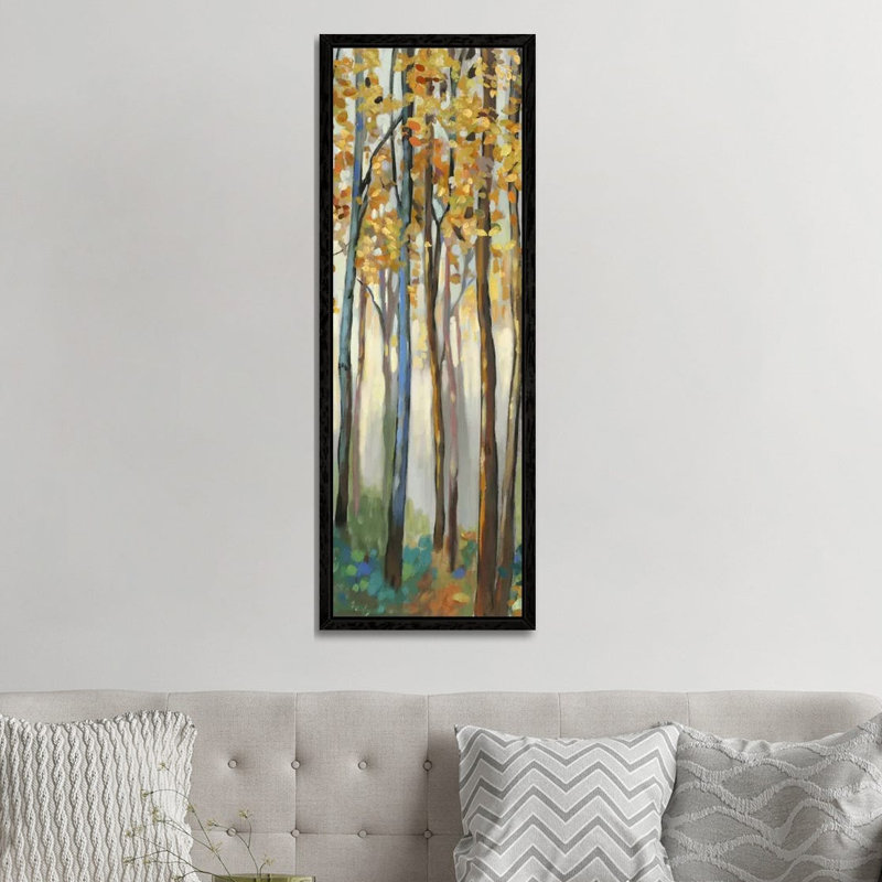 Standing Tall IV by Allison Pearce - Panoramic Painting on Canvas, 152.4cm H x 50.8cm W x 3.81cm D, Black Floater Framed