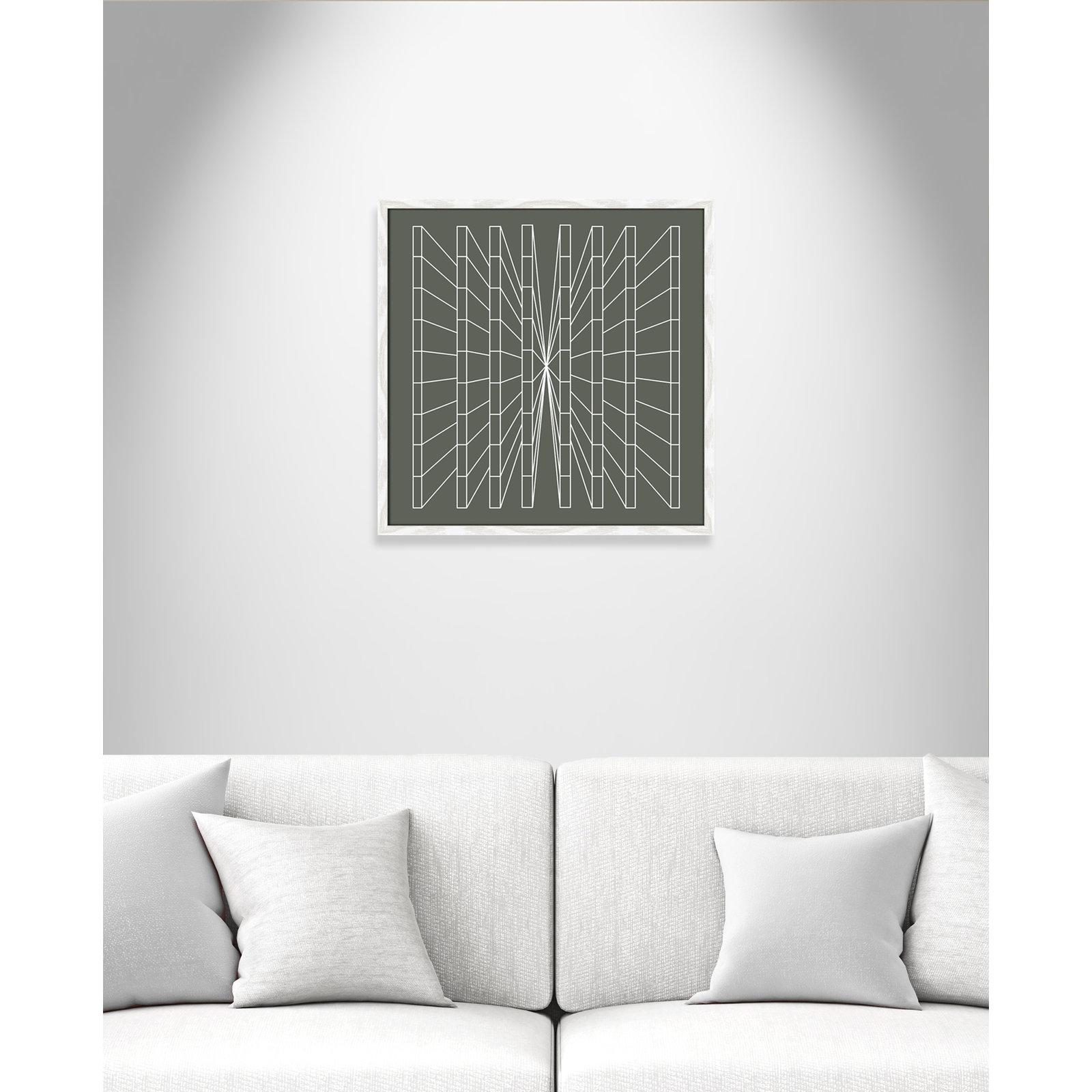 Olive Perspective by Sandi Hauanio, 23.5" H x 23.5" W x 0.75" D, White Wood Grain