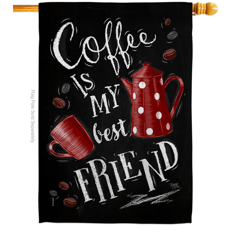 Café « my best friend impressions »-polyester décoratif à 2 faces 40 po x 28 po drapeau pour la maison