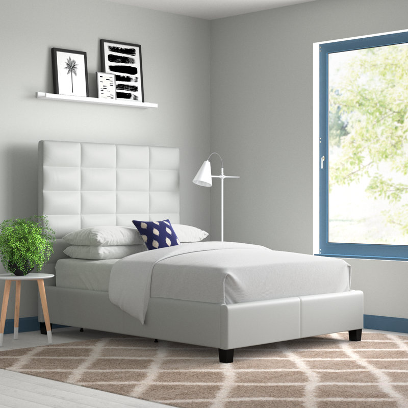Kaster Vegan Leather Platform Bed, Full