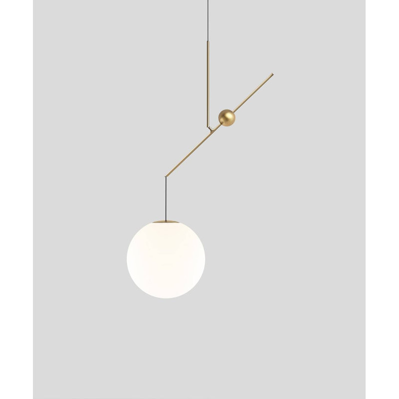 Malamata 1 - Light Unique/Statement Globe Pendant, Brass, Small