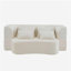 Grand canapé moderne blanc sur pied avec 4 coussins, canapé futon en tissu moelleux, matelas pliant en mousse haute densité pour le salon, les invités, la chambre à coucher, aucun assemblage requis