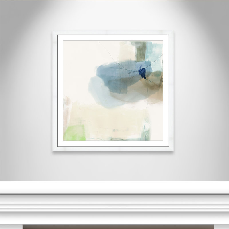 «Aquamarine Whispers I Print» par Casa Fine Arts, Blanc, H 37,5 po x l 37,5 po