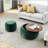 Round Storage Ottoman, 2 in 1 Function, Work as End table and Ottoman,with small seat,(25"x25"x14.7")-1325503825