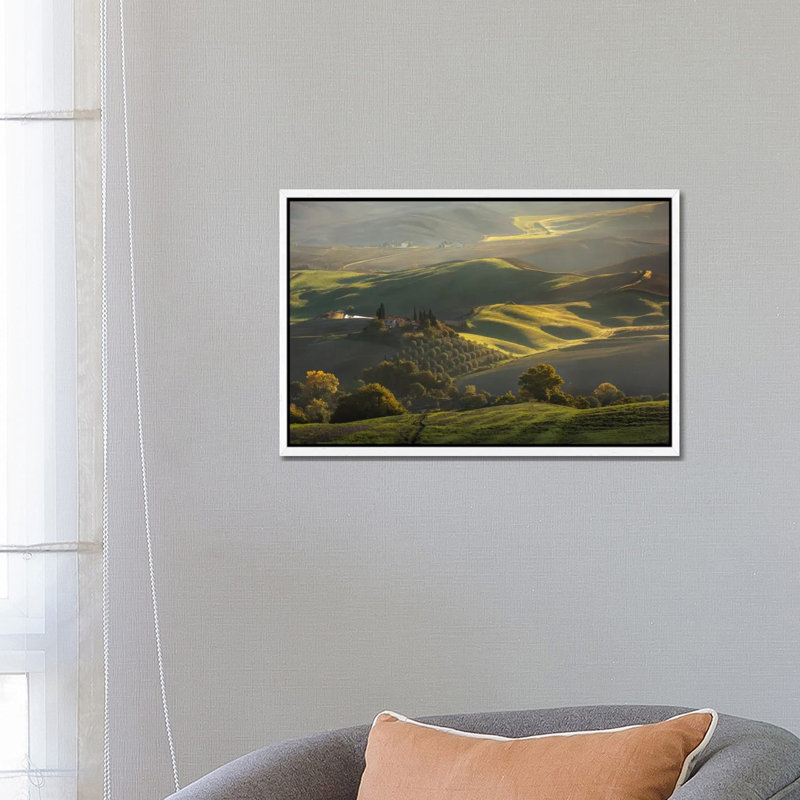 Autumn In Tuscany III by Daniel Kordan - Print on Canvas, 66.04 cm H x 45.72 cm W, White Framed