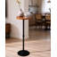 Round Brown Tall Small Side Table
