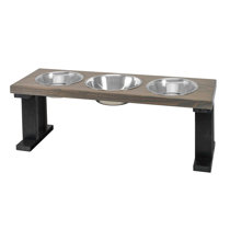 Raindrop Triple Bowl Elevated Dog Diner - Pets Stop Three Bowl Feeder