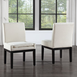 Rickye Polyester Upholstered Back Armchair Dining Chair