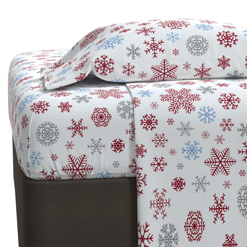 Ensemble de draps 100% flanelle de coton ultra doux, Ensemble de drap pour lit très grand avec drap-ho, Floral