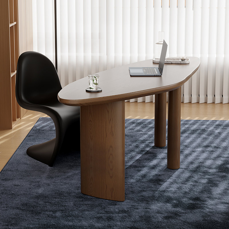 Brown Free Form Solid Wood desk, 29.53" H x 70.87" W x 29.53" D