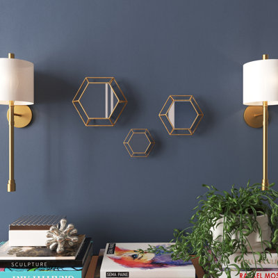 Pratt 3 Piece Hexagonal Wall Mirror Set