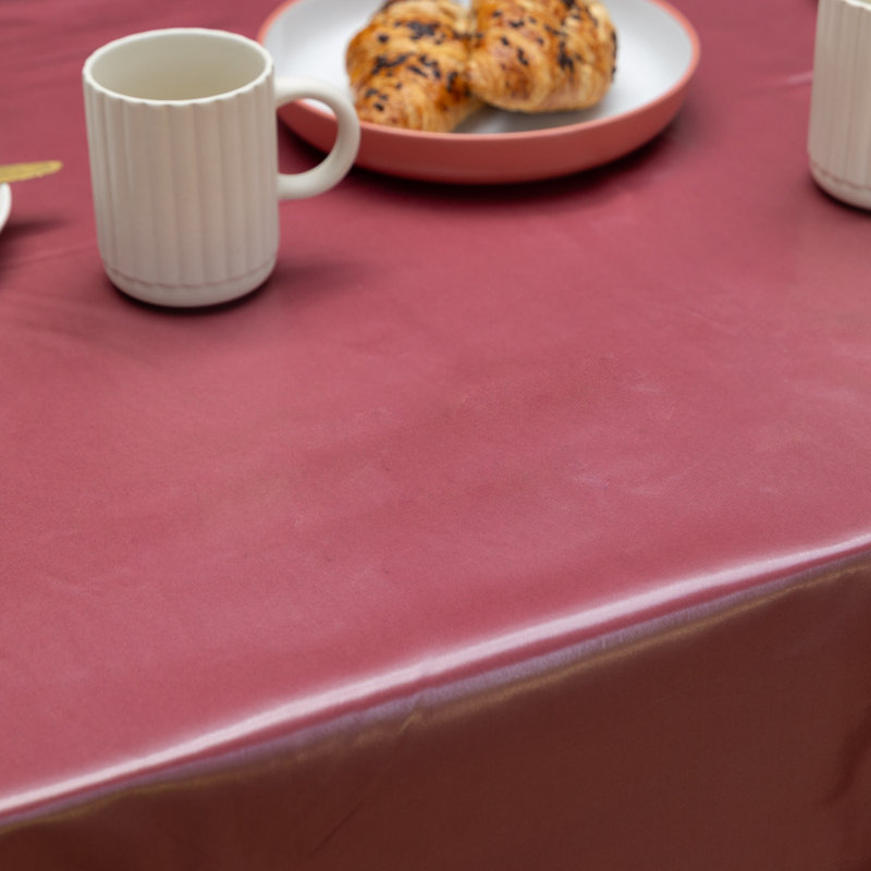 Mineral Red Plain 150 x 220cm Eco Line PVC Free Polyester Tablecloth
