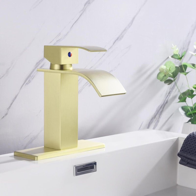 Single-Hole Single-handle Bathroom Faucet, Brushed Gold