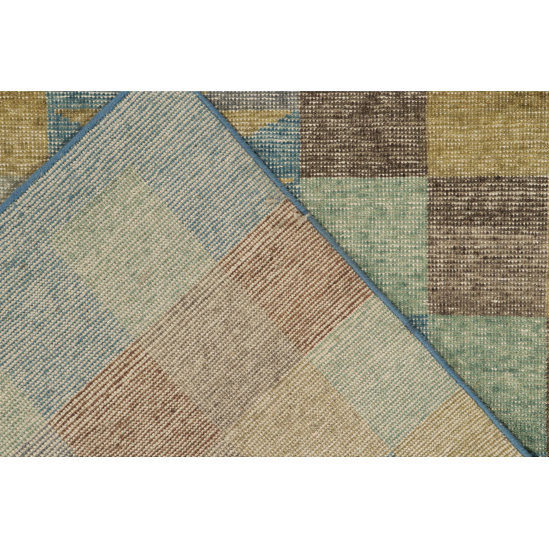 Distressed Homage Wool Geometric Area Rug, Rectangle 10' x 14'