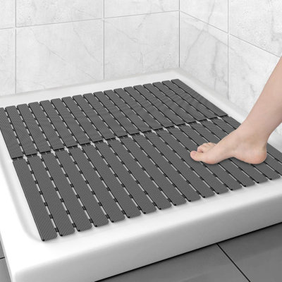 Tapis de baignoire antidérapant 24 po x 24 po gris foncé