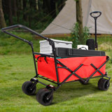 Heavy-duty Collapsible Utility Park Garden Cart With All-terrain Wheels And Telescoping Handle