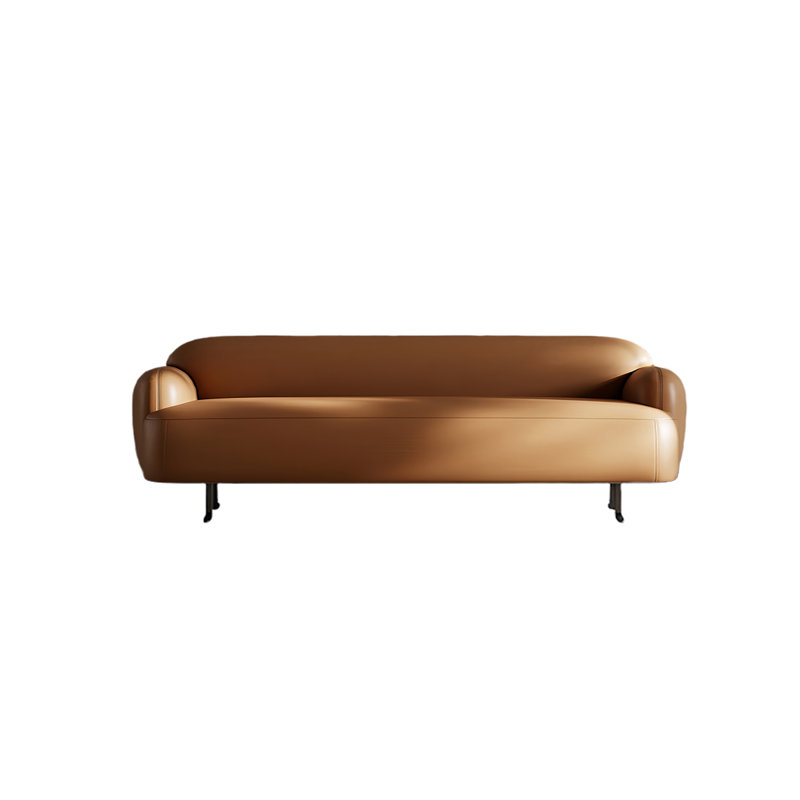 Banc rembourré en cuir Venitta, Orange, H 23,22 po x l 59,05 po x P 21,65 po
