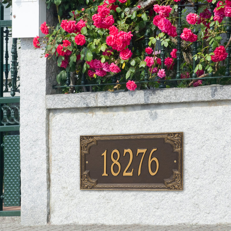 Plaque d'adresse murale 1 ligne Signature Series, Or, Oui, Bronze
