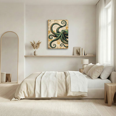 Octopus Map, reproduction d'art sur toile, ensemble de 1
