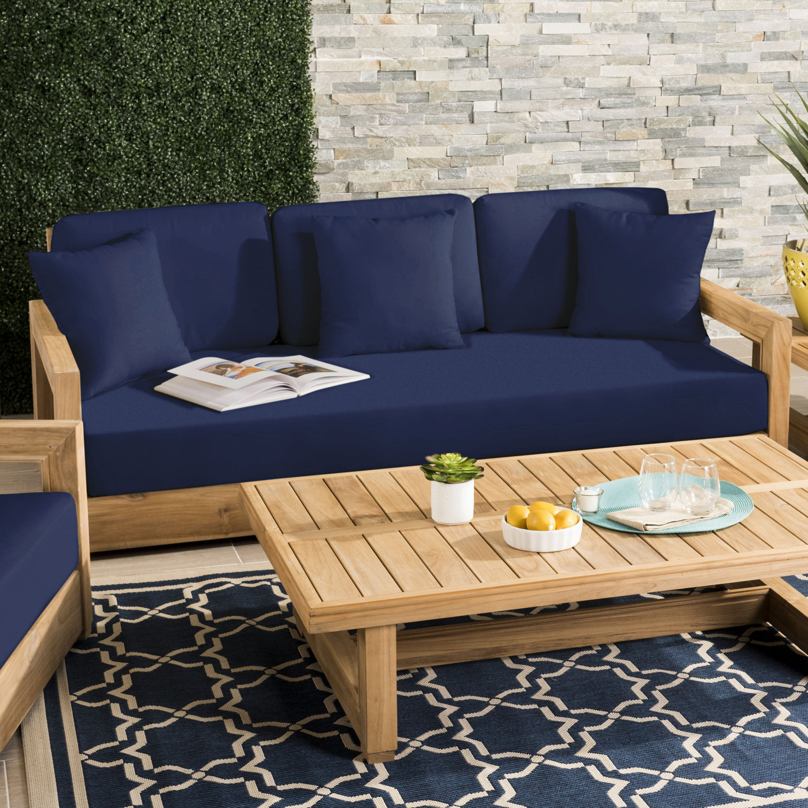 Melrose Outdoor Sofa Cushion Cover, Navy