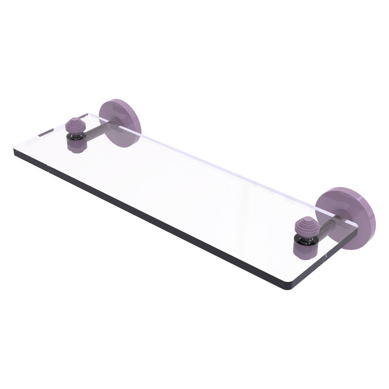 Tablette de meuble-lavabo en verre avec bords biseautés South Beach Collection, H 2,75 po x l 16 po x P 5 po, Lavande