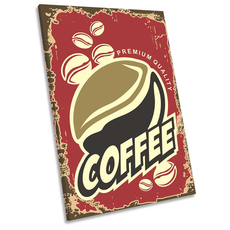 Coffee Kitchen Red - Wrapped Canvas Print, 137.2cm H x 91.4cm W x 4cm D