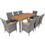 Akyrie 8 - Person Acacia Wicker Patio Dining Set with Square Table