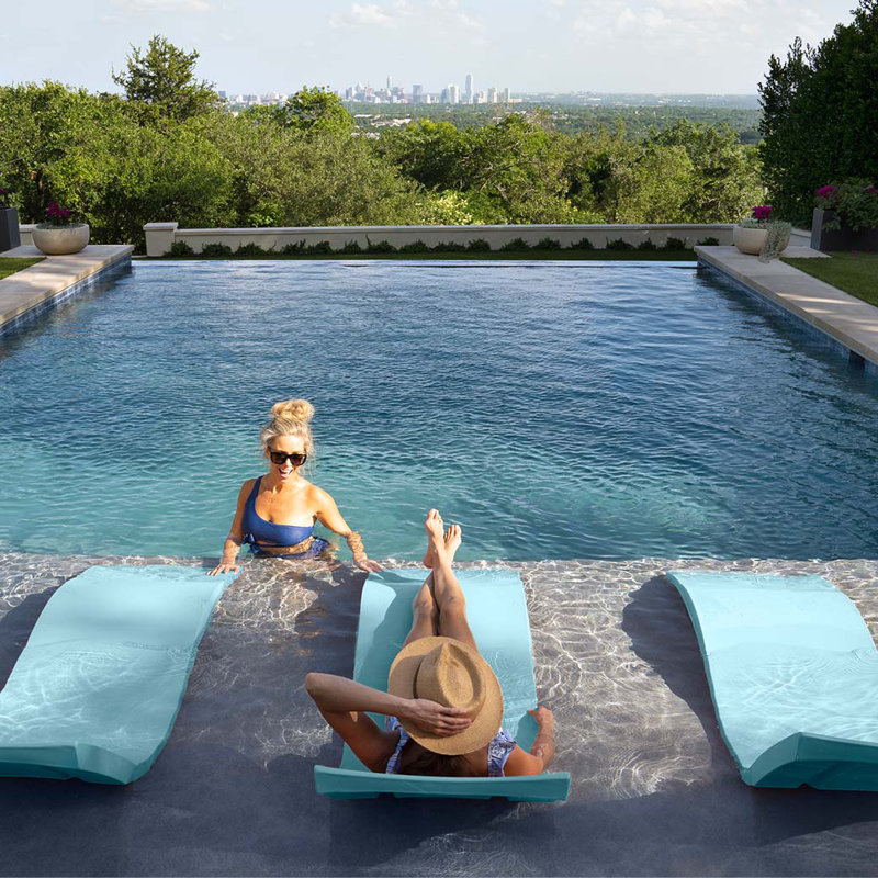 Ledge Lounger Signature Deep In Pool Chaise Lounge, Light Blue