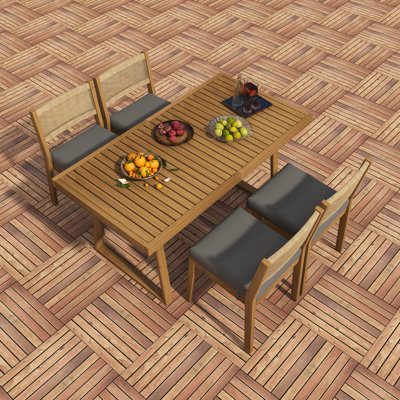 Ensemble de table et chaises d'extérieur en bois d'acacia
