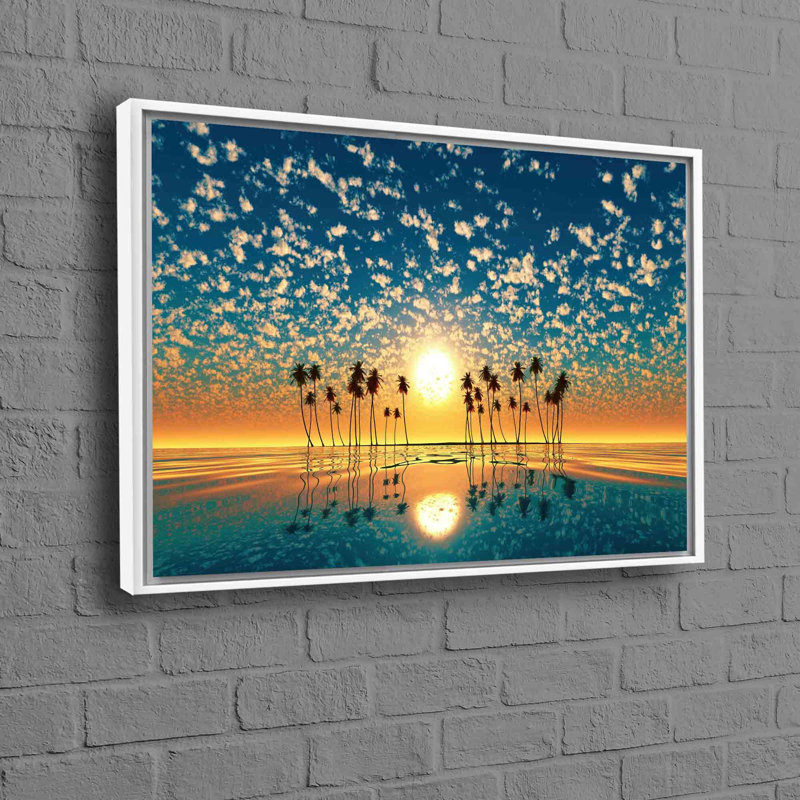 Print on Canvas, White, Framed Print without Mat, 60 cm H x 90 cm W