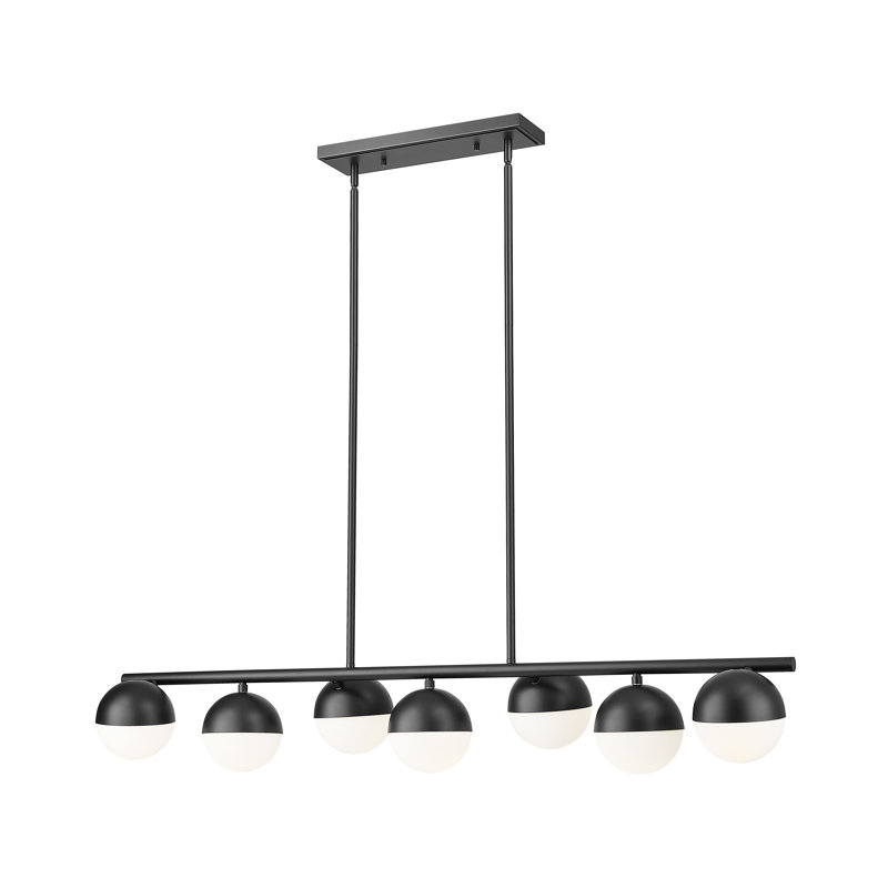 Trombetta 7 Light Linear Chandelier, Matte Black