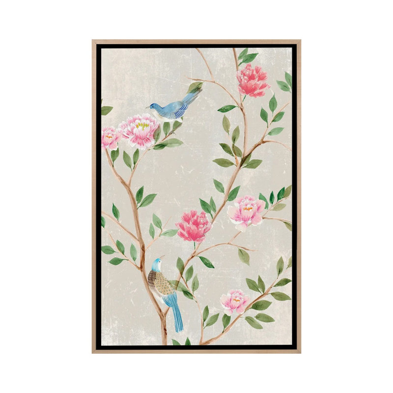 Bird Garden I by Aria K - Gallery-Wrapped Canvas Giclée on Canvas, 152.4 cm H x 101.6 cm W x 4.445 cm D, Natural Wood