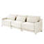 Chenille à trois places en beige, avec un coussin lombaire ergonomique, une structure et un assemblage facile pour de multiples décorations Beige avec support, coussins élégants et à haute résilience, conception modulaire-776970832