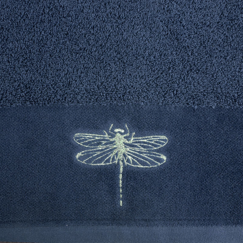 Maribella Midweight Jacquard Hand Towel, Navy Blue