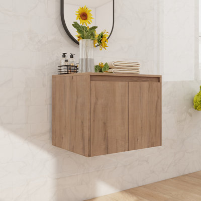 24" Wall Mounted Bathroom Side Cabinet With Soft Close Door And Shelf
