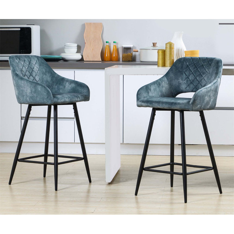 Bigvai Counter Stool with Metal Frame, Blue