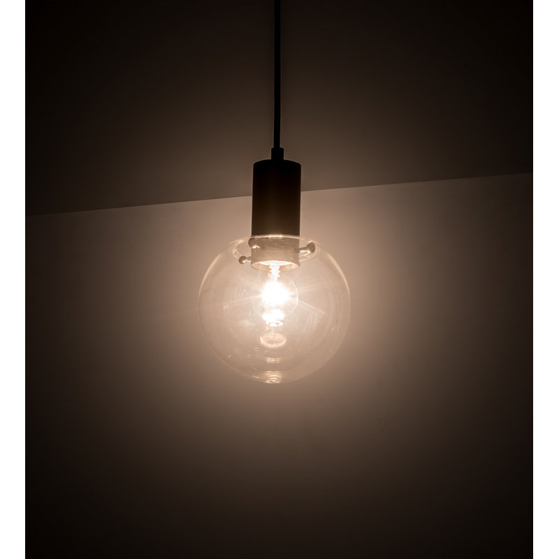 Bola 1 - Light Pendant, Black, 6" H x 5" W x 5" D