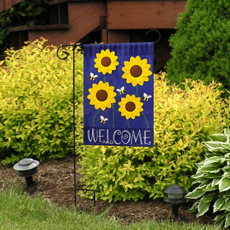 Drapeau de jardin tournesols et abeilles